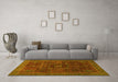 Machine Washable Abstract Yellow Modern Rug in a Living Room, wshabs1637yw