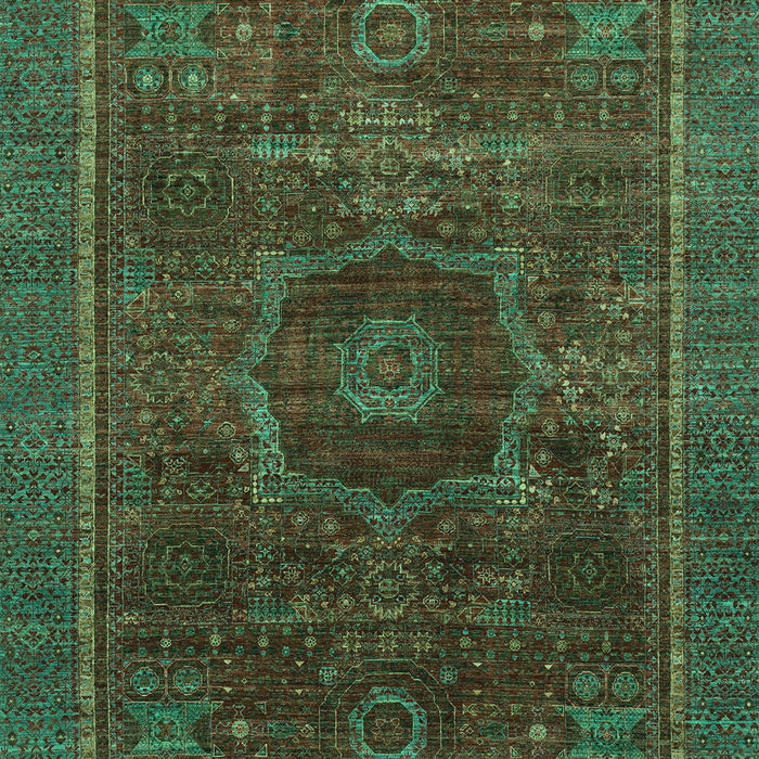 Machine Washable Abstract Turquoise Modern Area Rugs, wshabs1637turq