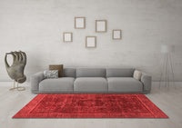 Machine Washable Abstract Red Modern Rug, wshabs1637red