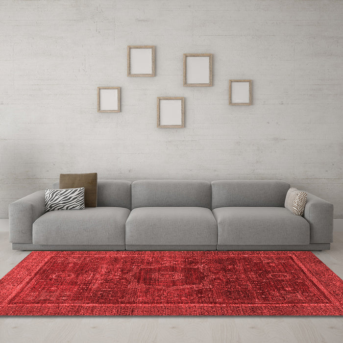 Modern Red Washable Rugs