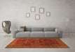 Machine Washable Abstract Orange Modern Area Rugs in a Living Room, wshabs1637org