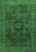 Machine Washable Abstract Emerald Green Modern Area Rugs, wshabs1637emgrn