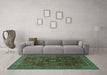 Machine Washable Abstract Turquoise Modern Area Rugs in a Living Room,, wshabs1637turq