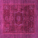 Square Machine Washable Abstract Pink Modern Rug, wshabs1637pnk