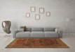 Machine Washable Abstract Brown Modern Rug in a Living Room,, wshabs1637brn