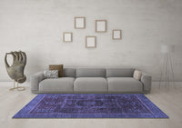 Machine Washable Abstract Blue Modern Rug, wshabs1637blu