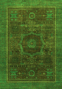 Abstract Green Modern Rug, abs1637grn