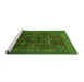 Sideview of Machine Washable Abstract Green Modern Area Rugs, wshabs1637grn