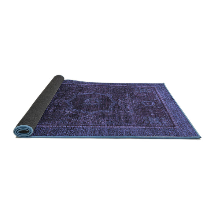Sideview of Abstract Blue Modern Rug, abs1637blu