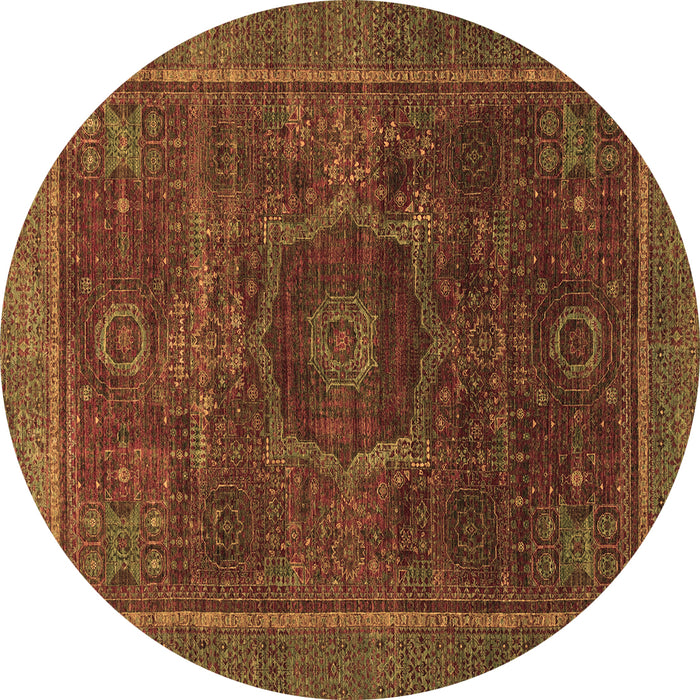 Round Machine Washable Abstract Brown Modern Rug, wshabs1637brn