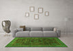 Machine Washable Abstract Green Modern Area Rugs in a Living Room,, wshabs1637grn