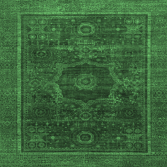 Square Abstract Emerald Green Modern Rug, abs1637emgrn