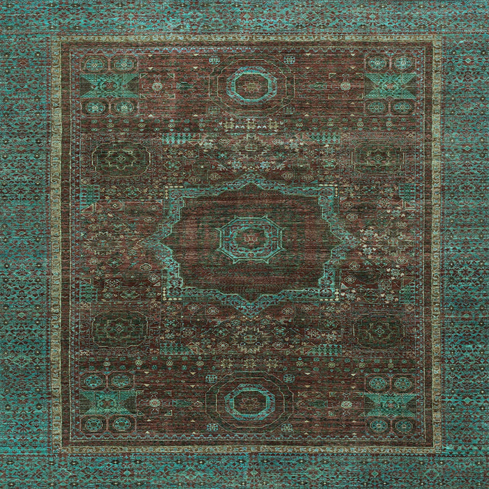 Square Abstract Light Blue Modern Rug, abs1637lblu