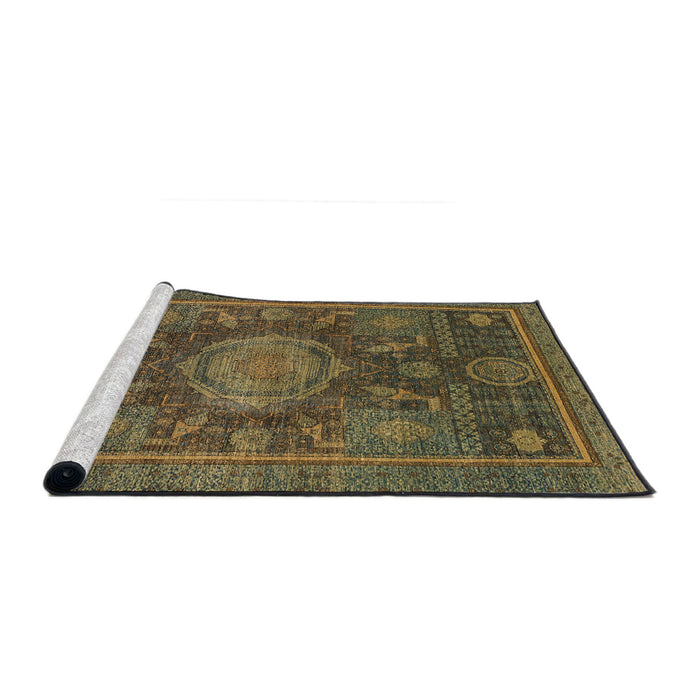 Sideview of Machine Washable Abstract Milk Chocolate Brown Rug, wshabs1638