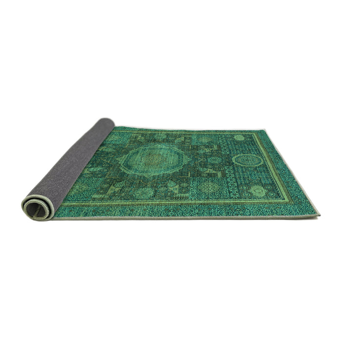 Sideview of Abstract Turquoise Modern Rug, abs1638turq