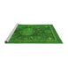 Sideview of Machine Washable Abstract Green Modern Area Rugs, wshabs1638grn