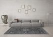 Machine Washable Abstract Gray Modern Rug in a Living Room,, wshabs1638gry