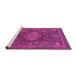 Sideview of Machine Washable Abstract Pink Modern Rug, wshabs1638pnk