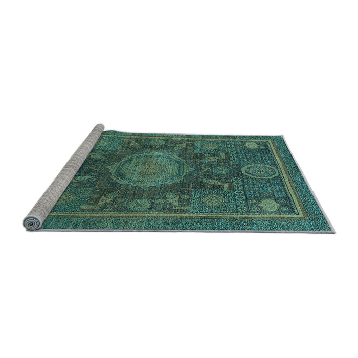 Sideview of Machine Washable Abstract Light Blue Modern Rug, wshabs1638lblu