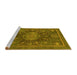 Sideview of Machine Washable Abstract Yellow Modern Rug, wshabs1638yw