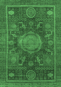 Abstract Emerald Green Modern Rug, abs1638emgrn