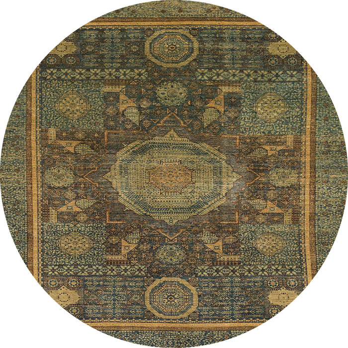Round Machine Washable Abstract Milk Chocolate Brown Rug, wshabs1638