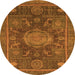 Round Abstract Orange Modern Rug, abs1638org