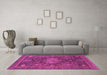 Machine Washable Abstract Pink Modern Rug in a Living Room, wshabs1638pnk