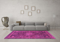 Machine Washable Abstract Pink Modern Rug, wshabs1638pnk