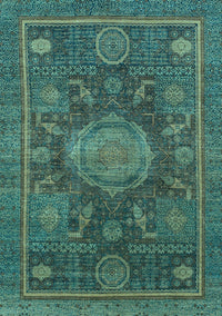 Abstract Light Blue Modern Rug, abs1638lblu