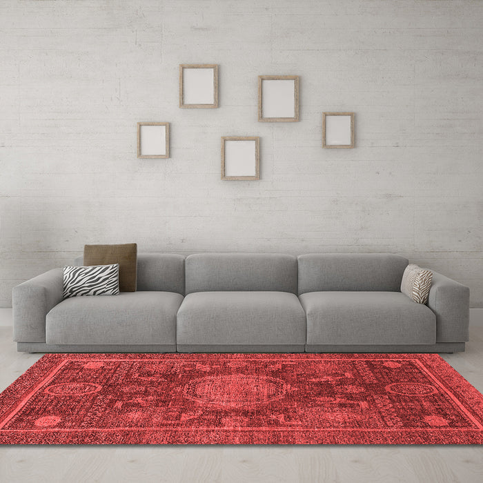 Modern Red Washable Rugs