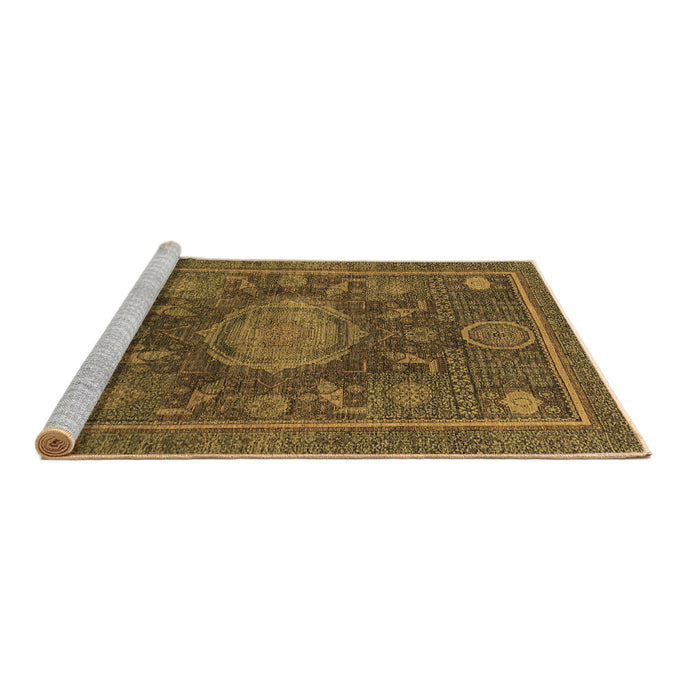 Sideview of Machine Washable Abstract Brown Modern Rug, wshabs1638brn