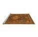 Sideview of Machine Washable Abstract Orange Modern Area Rugs, wshabs1638org