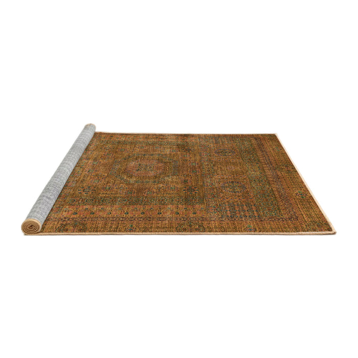 Sideview of Machine Washable Abstract Sedona Brown Rug, wshabs1639