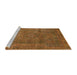 Sideview of Machine Washable Abstract Sedona Brown Rug, wshabs1639