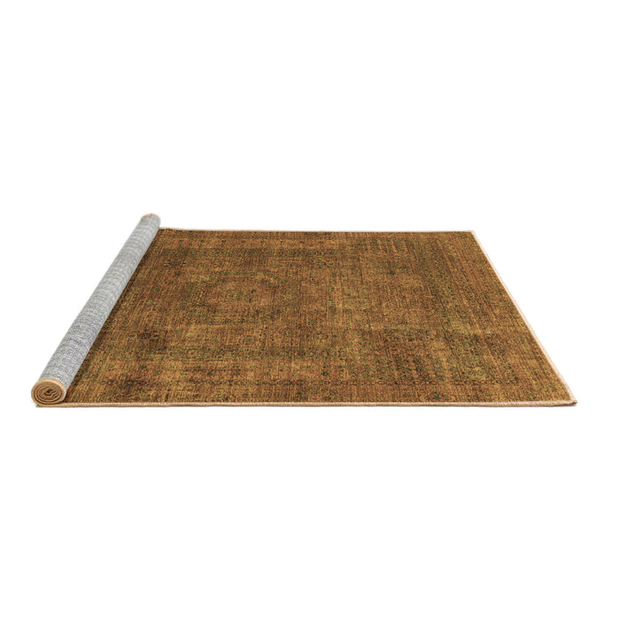 Sideview of Machine Washable Abstract Brown Modern Rug, wshabs1639brn