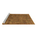 Sideview of Machine Washable Abstract Brown Modern Rug, wshabs1639brn