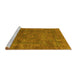 Sideview of Machine Washable Abstract Yellow Modern Rug, wshabs1639yw