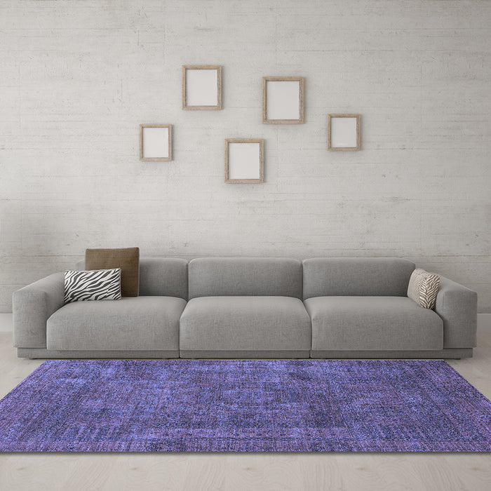 Machine Washable Abstract Blue Modern Rug in a Living Room, wshabs1639blu