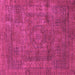 Square Machine Washable Abstract Pink Modern Rug, wshabs1639pnk