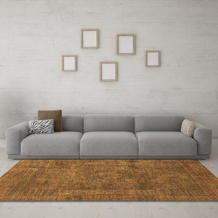 Machine Washable Abstract Brown Modern Rug in a Living Room,, wshabs1639brn