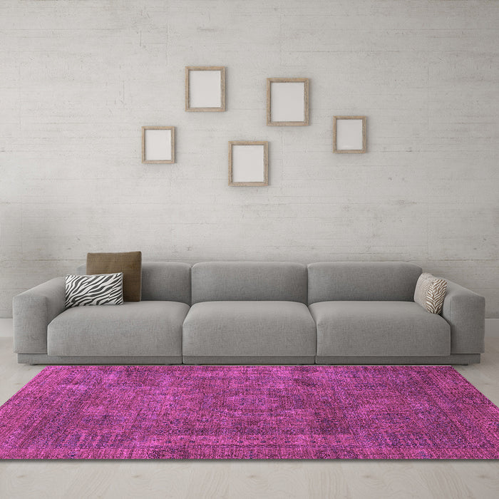Machine Washable Abstract Purple Modern Area Rugs in a Living Room, wshabs1639pur