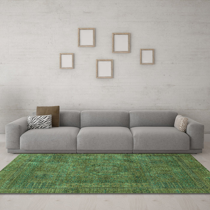 Machine Washable Abstract Turquoise Modern Area Rugs in a Living Room,, wshabs1639turq