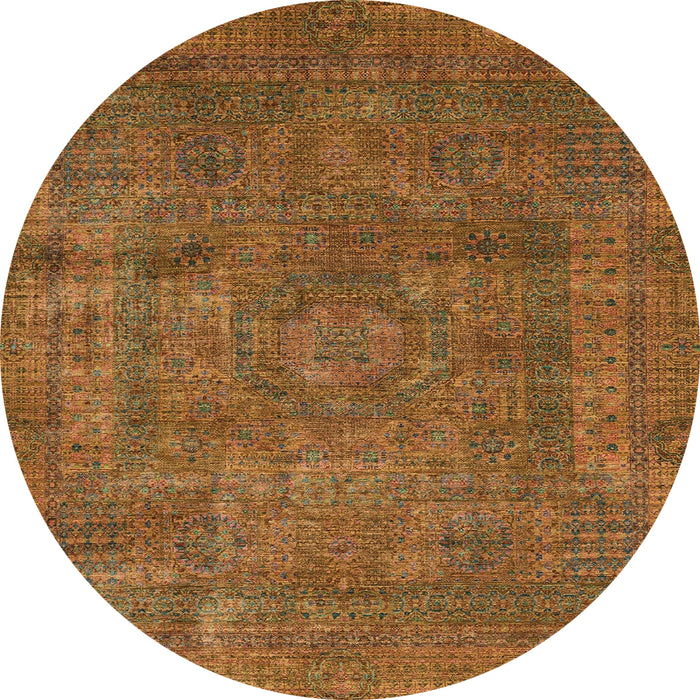 Round Abstract Sedona Brown Modern Rug, abs1639