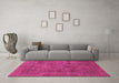 Machine Washable Abstract Pink Modern Rug in a Living Room, wshabs1639pnk