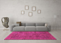 Machine Washable Abstract Pink Modern Rug, wshabs1639pnk