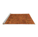 Sideview of Machine Washable Abstract Orange Modern Area Rugs, wshabs1639org