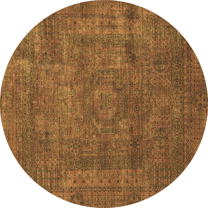 Round Abstract Brown Modern Rug, abs1639brn