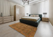 Abstract Sedona Brown Modern Rug in a Bedroom, abs1639