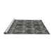 Sideview of Machine Washable Abstract Gray Modern Rug, wshabs163gry